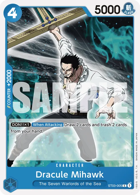 Dracule Mihawk, ST03-005, Reprint 2, English