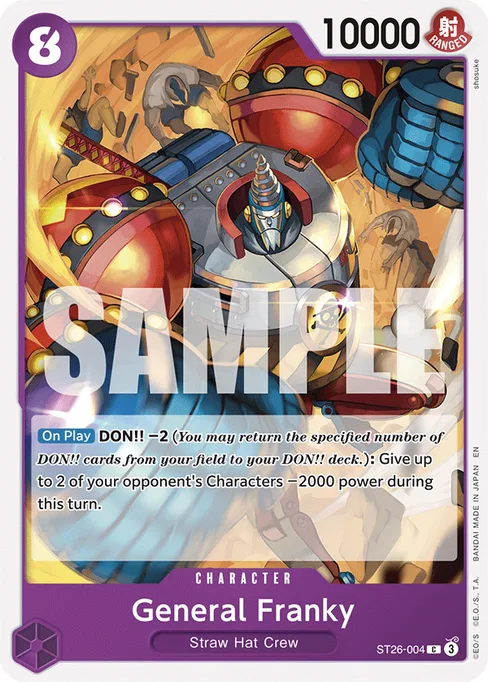 General Franky, PURPLE/BLACK Monkey.D.Luffy #ST26-004