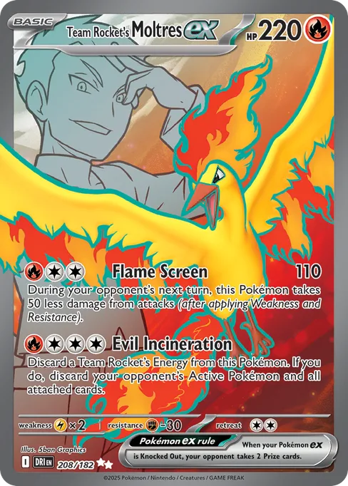 Team Rocket's Moltres ex, Destined Rivals #208