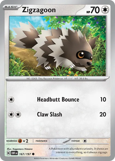 Zigzagoon, Obsidian Flames #167