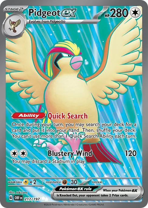 Pidgeot ex, Obsidian Flames #217