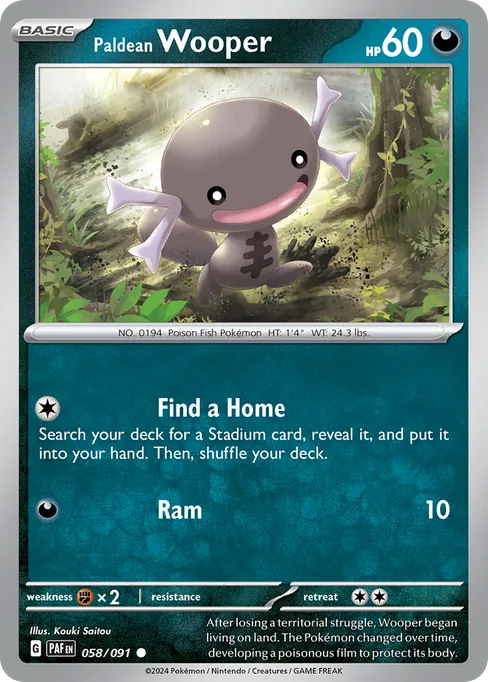 Paldean Wooper, Paldean Fates #58