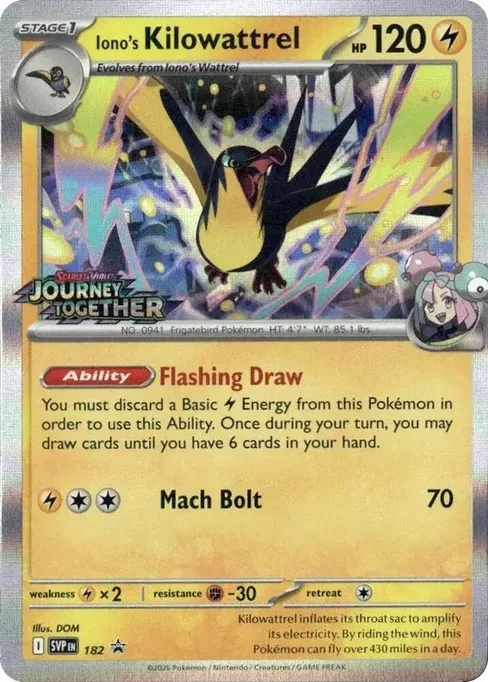 Iono's Kilowattrel, Scarlet & Violet Black Star Promos #182