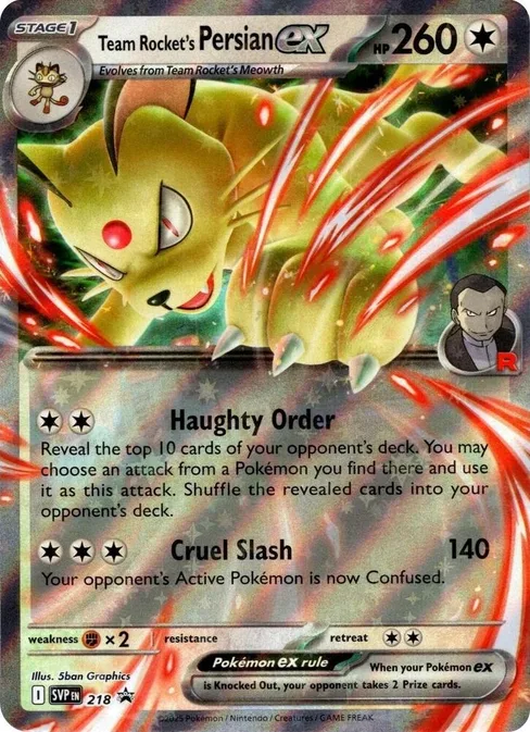 Team Rocket's Persian ex, Scarlet & Violet Black Star Promos #218