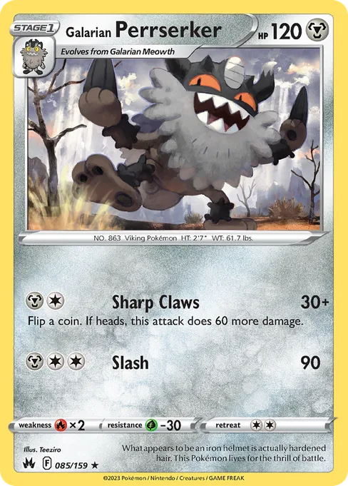Galarian Perrserker, Crown Zenith #85