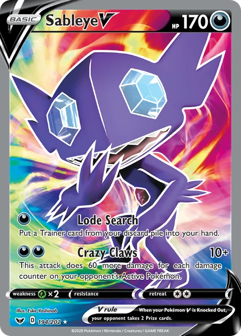 Sableye V, Sword & Shield #194