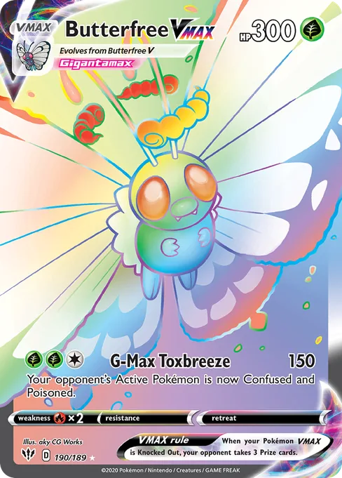 Butterfree VMAX, Darkness Ablaze #190