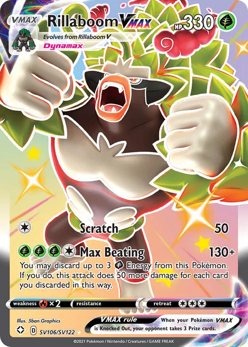 Rillaboom VMAX, Shining Fates Shiny Vault #SV106