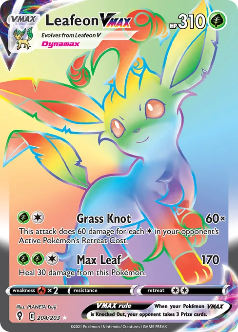 Leafeon VMAX, Evolving Skies #204