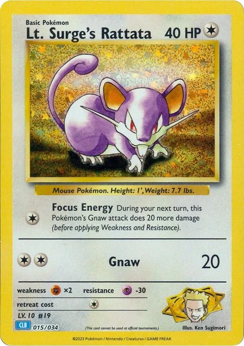 Lt. Surge's Rattata, Trading Card Game Classic #15